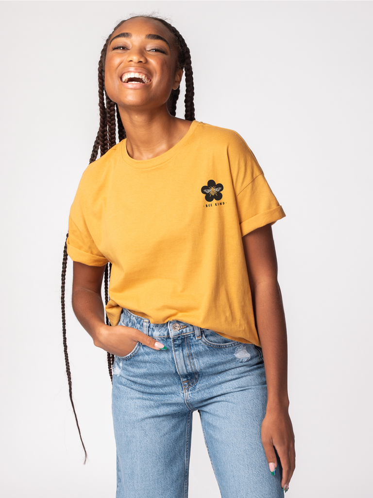 Yellow oversized tee cheap