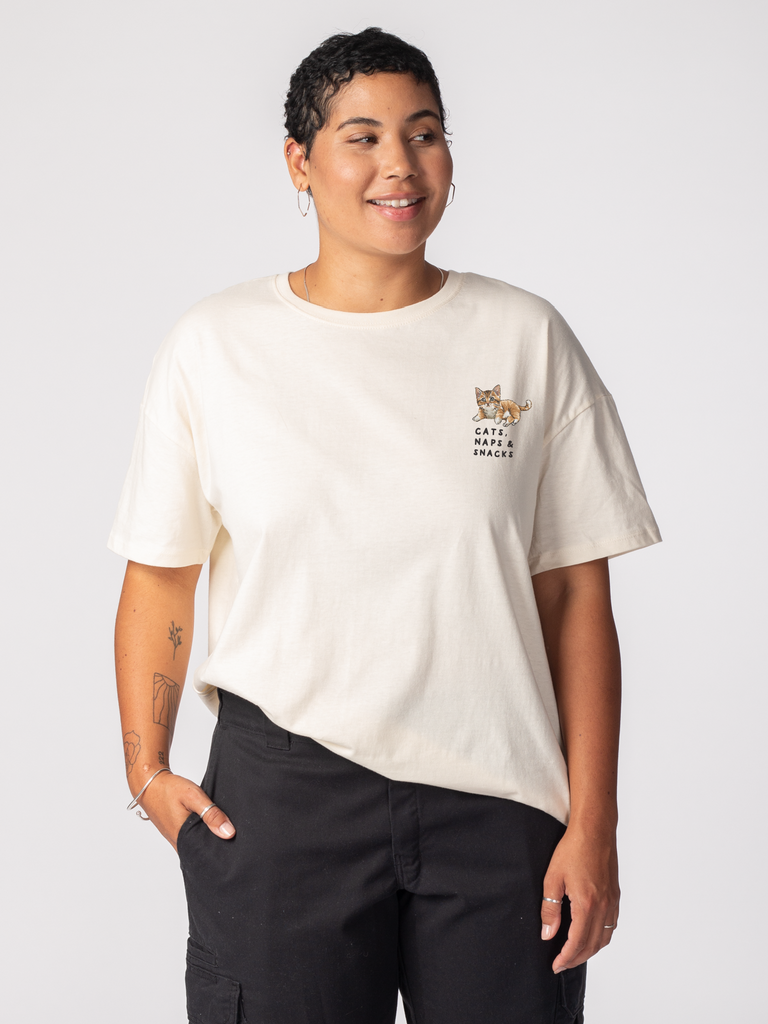 Cats Naps and Snacks 2.0 Oversized Tee